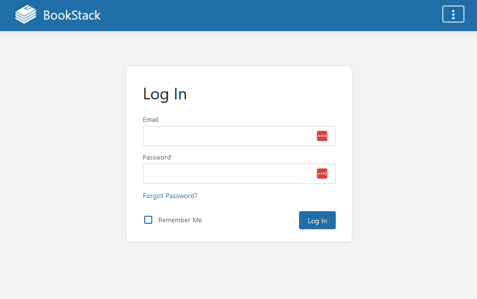 Bookstack Login Screen